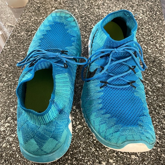 Nike Shoes Nike Mens Free Flyknit 3 Chlorine Blueblack Poshmark